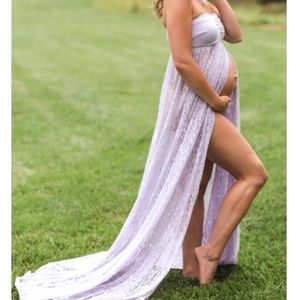 Pinkblush lavender strapless photoshoot maternity